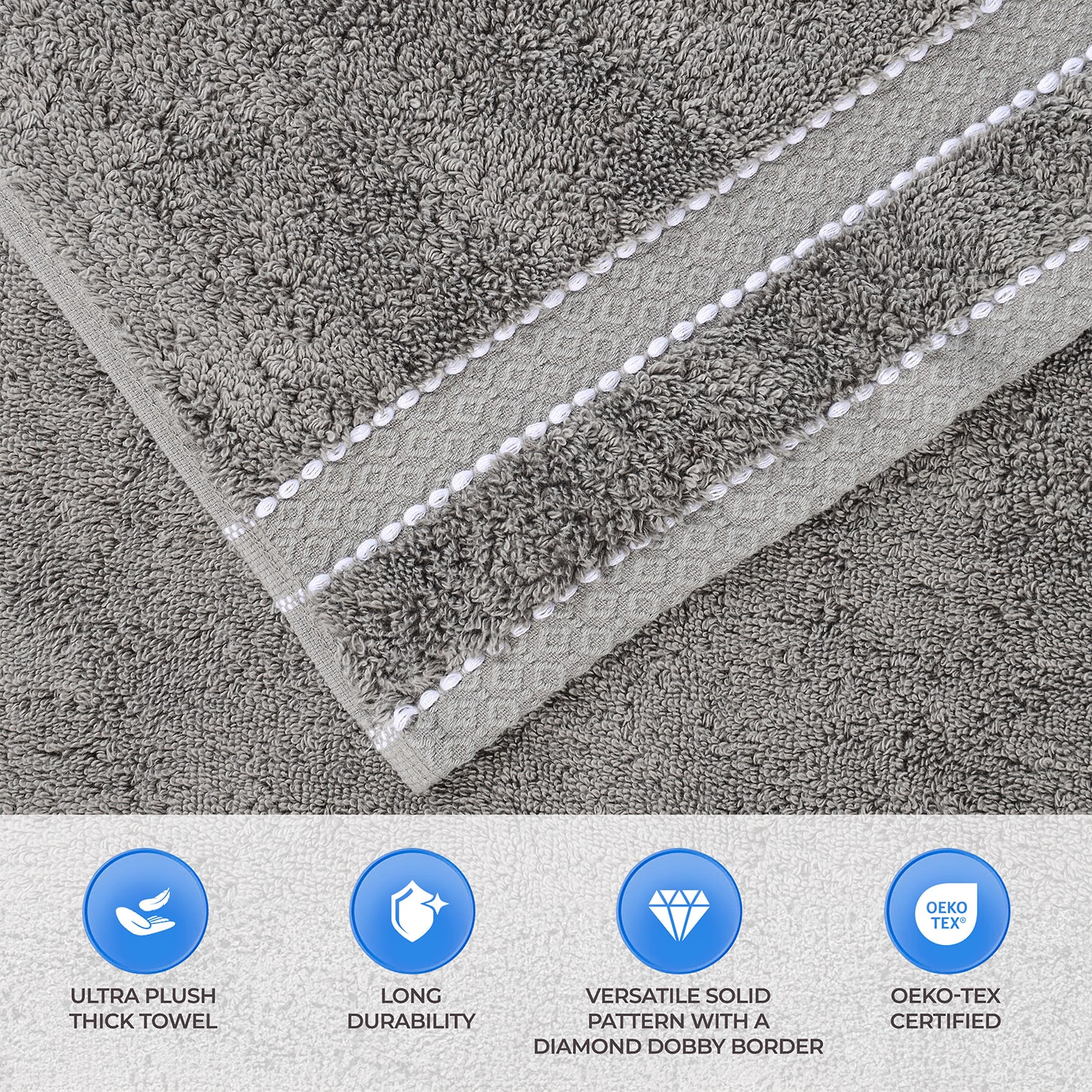 SUPERIOR® Niles Collection | Egyptian Giza Cotton 8-pc. Quick Dry Geometric Bath Towel Set
