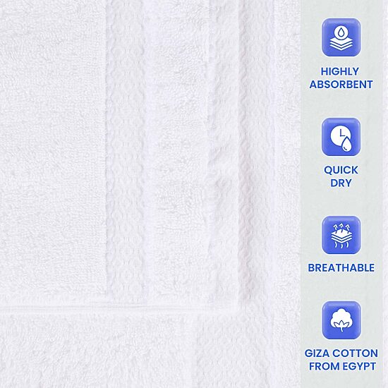 SUPERIOR® Niles Collection | Egyptian Giza Cotton 8-pc. Quick Dry Geometric Bath Towel Set