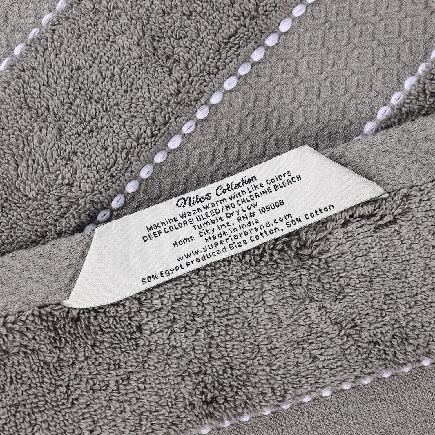 SUPERIOR® Niles Collection | Egyptian Giza Cotton 8-pc. Quick Dry Geometric Bath Towel Set
