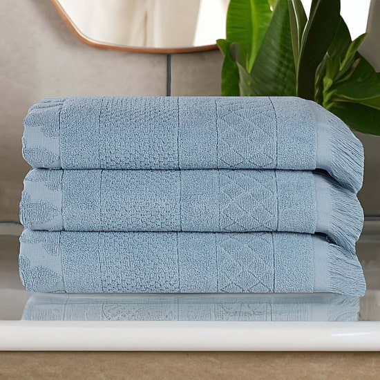 SUPERIOR® Rolla Collection | 100% Cotton 3-pc. Quick Dry Geometric Bath Towel