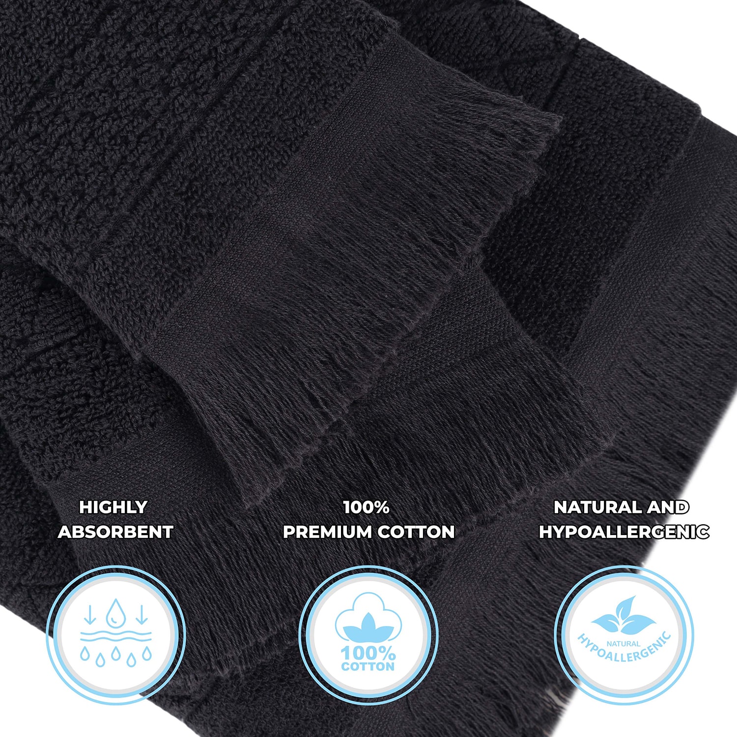 SUPERIOR® Rolla Collection | 100% Cotton 6-pc. Quick Dry Solid Bath Towel Set