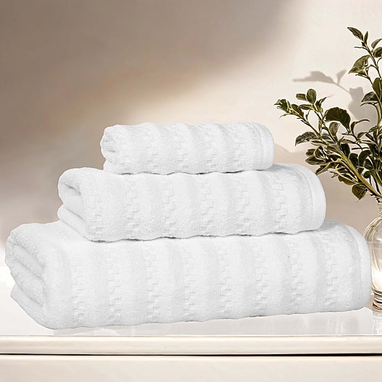 SUPERIOR® Zuma Collection | 100% Cotton 3-pc. Quick Dry Solid Bath Towel Set