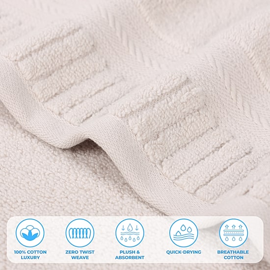 SUPERIOR® Venice Collection | 100% Cotton 6-pc. Quick Dry Solid Bath Towel Set
