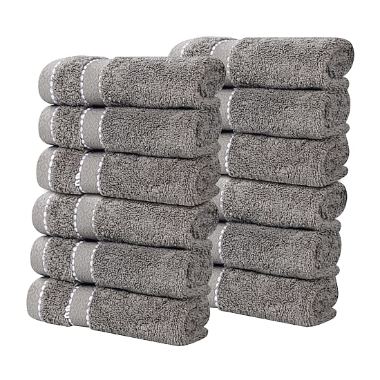 SUPERIOR® Niles Collection | Egyptian Giza Cotton 12-pc. Quick Dry Washcloth