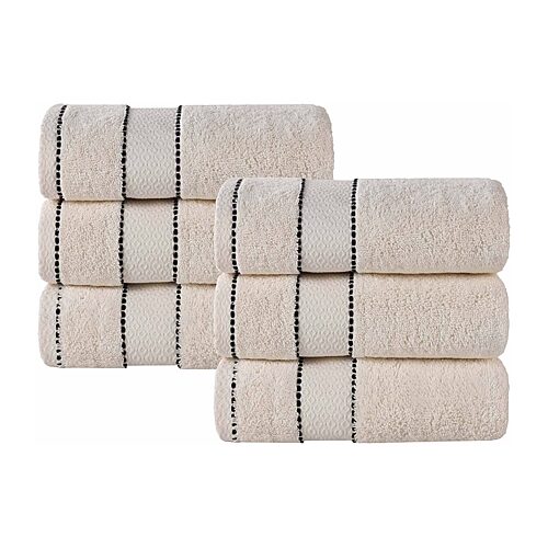 SUPERIOR Niles Collection | Egyptian Giza Cotton 6-pc. Solid Hand Towel, One Size, White
