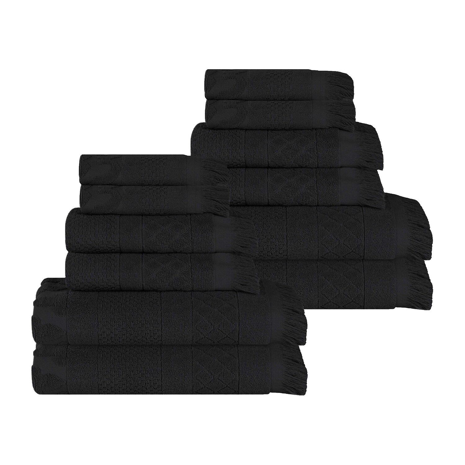 SUPERIOR® Rolla Collection | 100% Cotton 12-pc. Quick Dry Solid Bath Towel Set