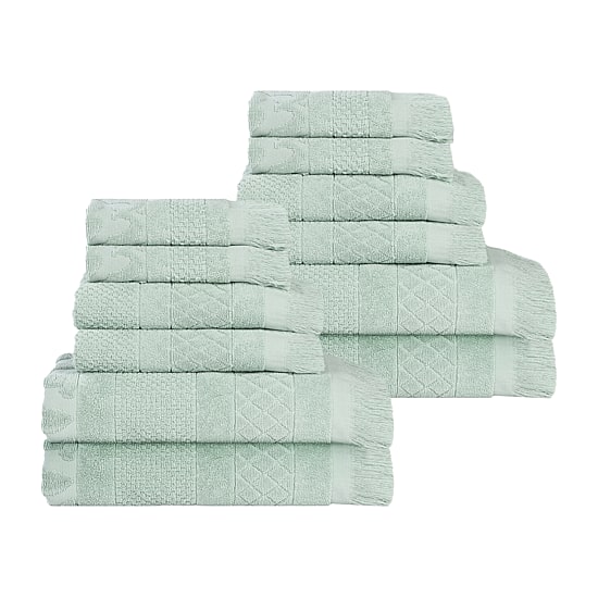SUPERIOR® Rolla Collection | 100% Cotton 12-pc. Quick Dry Solid Bath Towel Set