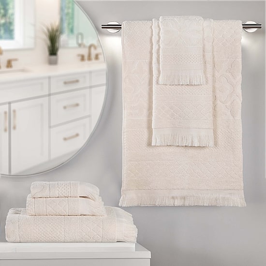 SUPERIOR® Rolla Collection | 100% Cotton 6-pc. Quick Dry Solid Bath Towel Set