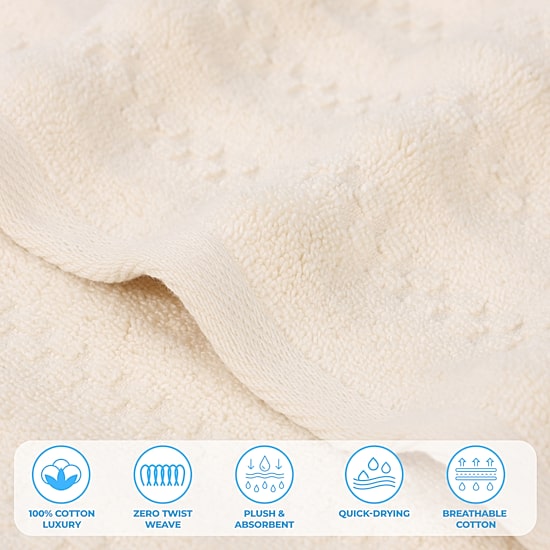 SUPERIOR® Zuma Collection | 100% Cotton 9-pc. Quick Dry Solid Bath Towel Set