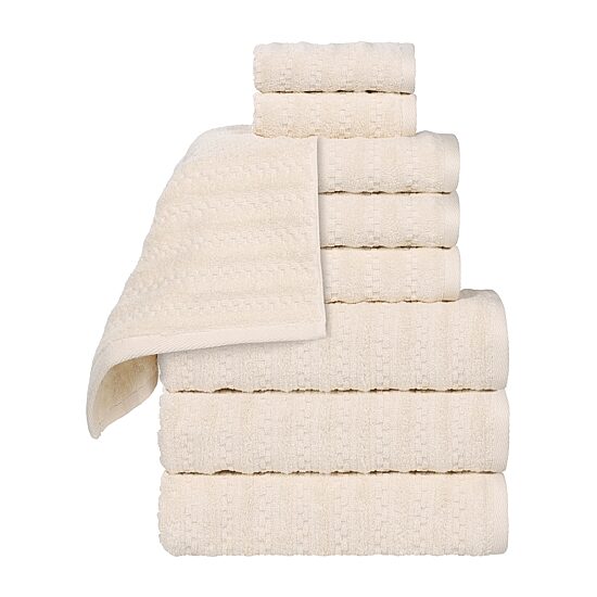 SUPERIOR® Zuma Collection | 100% Cotton 9-pc. Quick Dry Solid Bath Towel Set