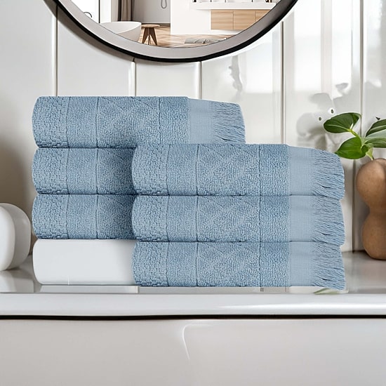 SUPERIOR® Rolla Collection | 100% Cotton 6-pc. Geometric Hand Towel