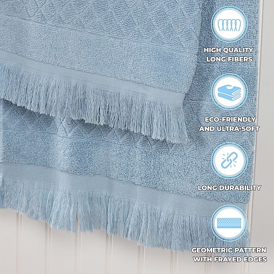 SUPERIOR® Rolla Collection | 100% Cotton 6-pc. Geometric Hand Towel