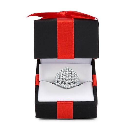 Womens 1 1/2 CT. T.W. Natural White Diamond 10K Gold Cluster Cocktail Ring
