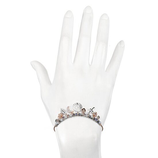 Bijoux Bar Delicates Two Tone Tree Of Life Womens Cross Flower Heart Bolo Bracelet