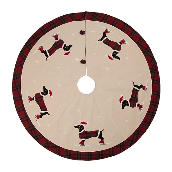 Glitzhome Dachshund Indoor Tree Skirt