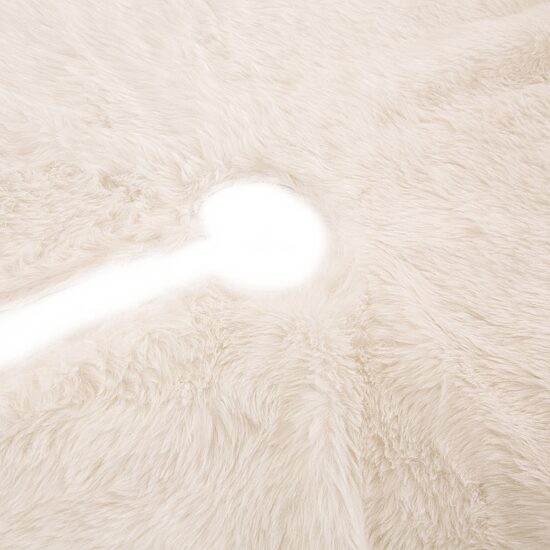 Glitzhome White Plush Knit Indoor Tree Skirt
