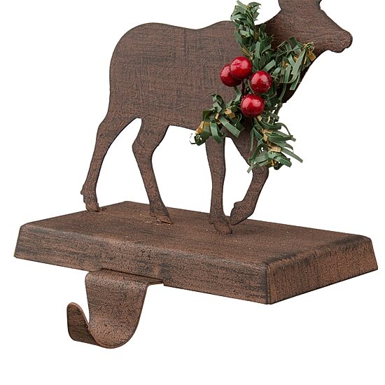 Glitzhome Wooden & Metal Reindeer Christmas Stocking Holder