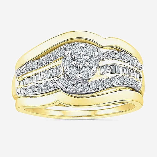 Womens 1/3 CT.T.W. Natural Diamond 10K Gold Bridal Set