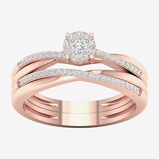 1/4 CT.T.W. Natural Diamond 10K Rose Gold Engagement Ring