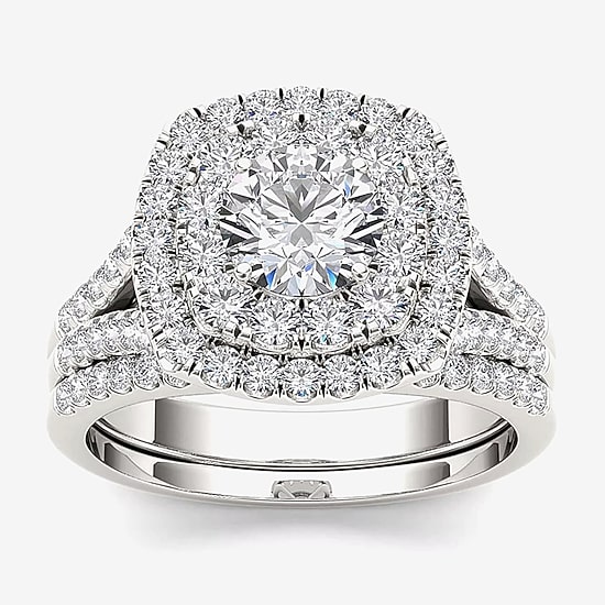 2 CT.T.W. Natural Diamond 14K Yellow Gold Bridal Set