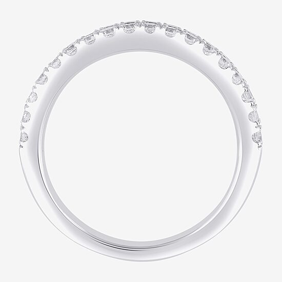 (G / I1) Womens 3/4 CT. T.W. Lab Grown White Diamond 10K Gold Anniversary Wedding Band