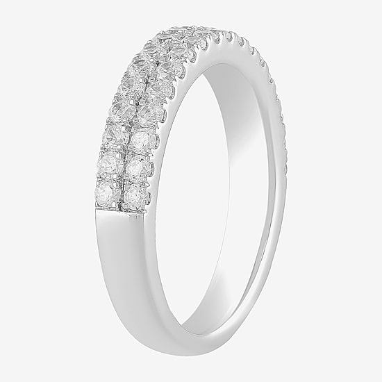 (G / I1) Womens 3/4 CT. T.W. Lab Grown White Diamond 10K Gold Anniversary Wedding Band