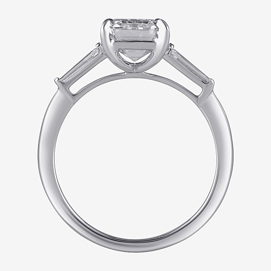 Love Lives Forever (F / Si2) Womens 3 1/6 Ct. T.W. Lab Grown White Diamond 10K Gold 3-Stone Engagement Ring