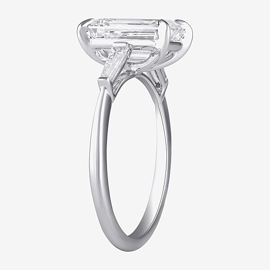 Love Lives Forever (F / Si2) Womens 3 1/6 Ct. T.W. Lab Grown White Diamond 10K Gold 3-Stone Engagement Ring