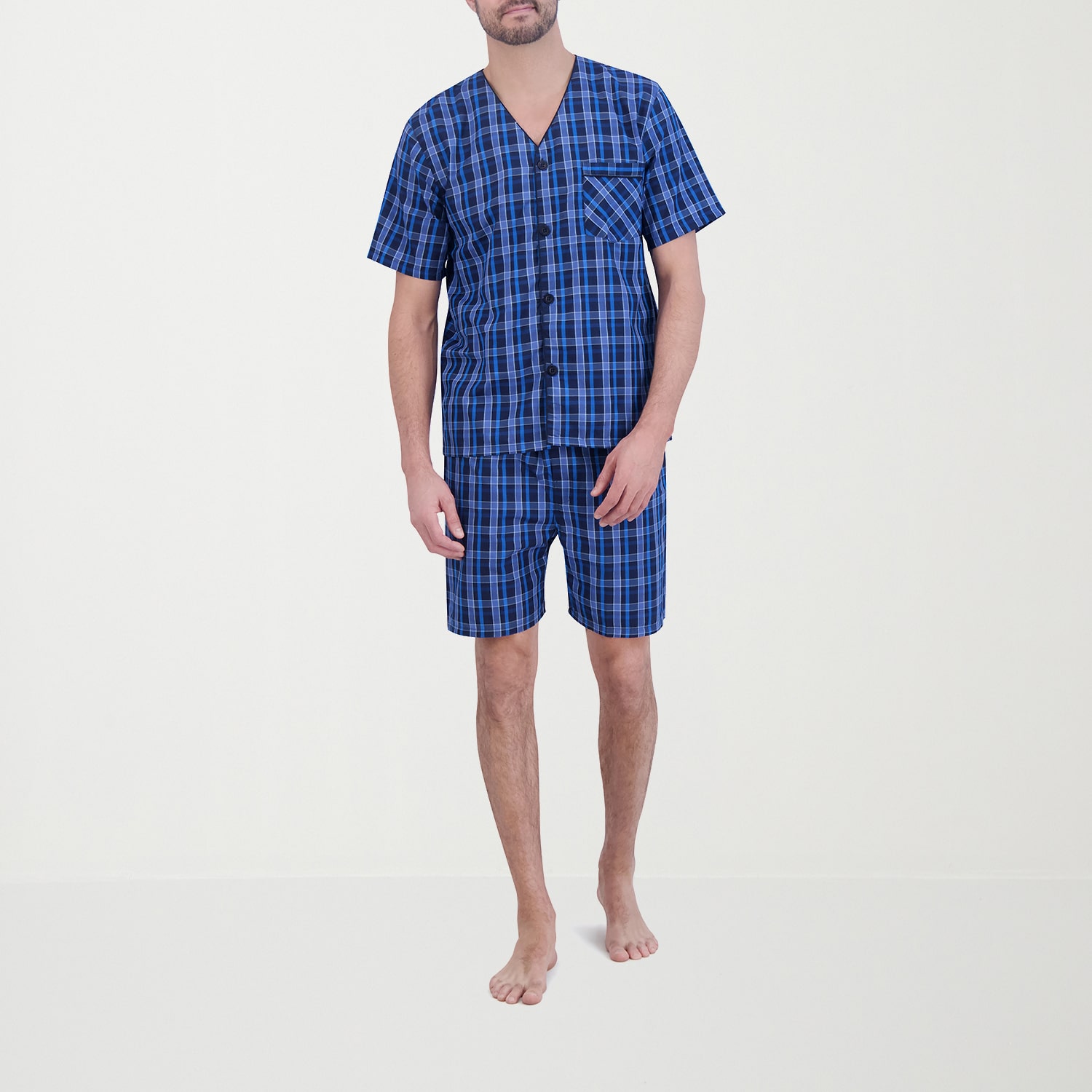 Hanes Mens V-Neck Short Sleeve 2-pc. Pajama Sets