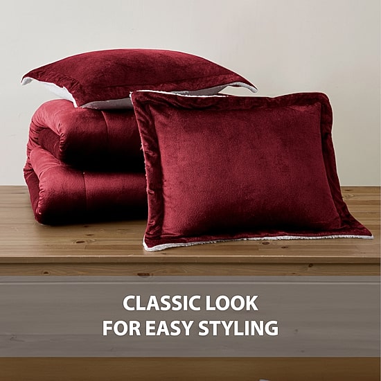 Swift Home Reversible Micro-Mink And Sherpa Midweight Down Alternative Comforter Set