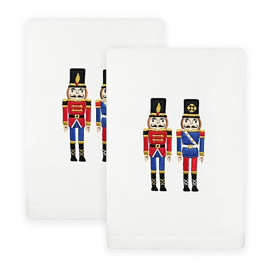 Linum Home Textiles Nutcrackers Embroidered 2-pc. Hand Towel