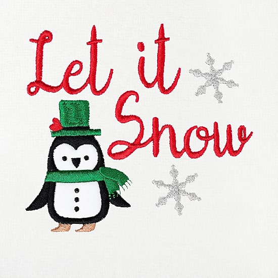 Linum Home Textiles Let It Snow Embroidered 2-pc. Hand Towel