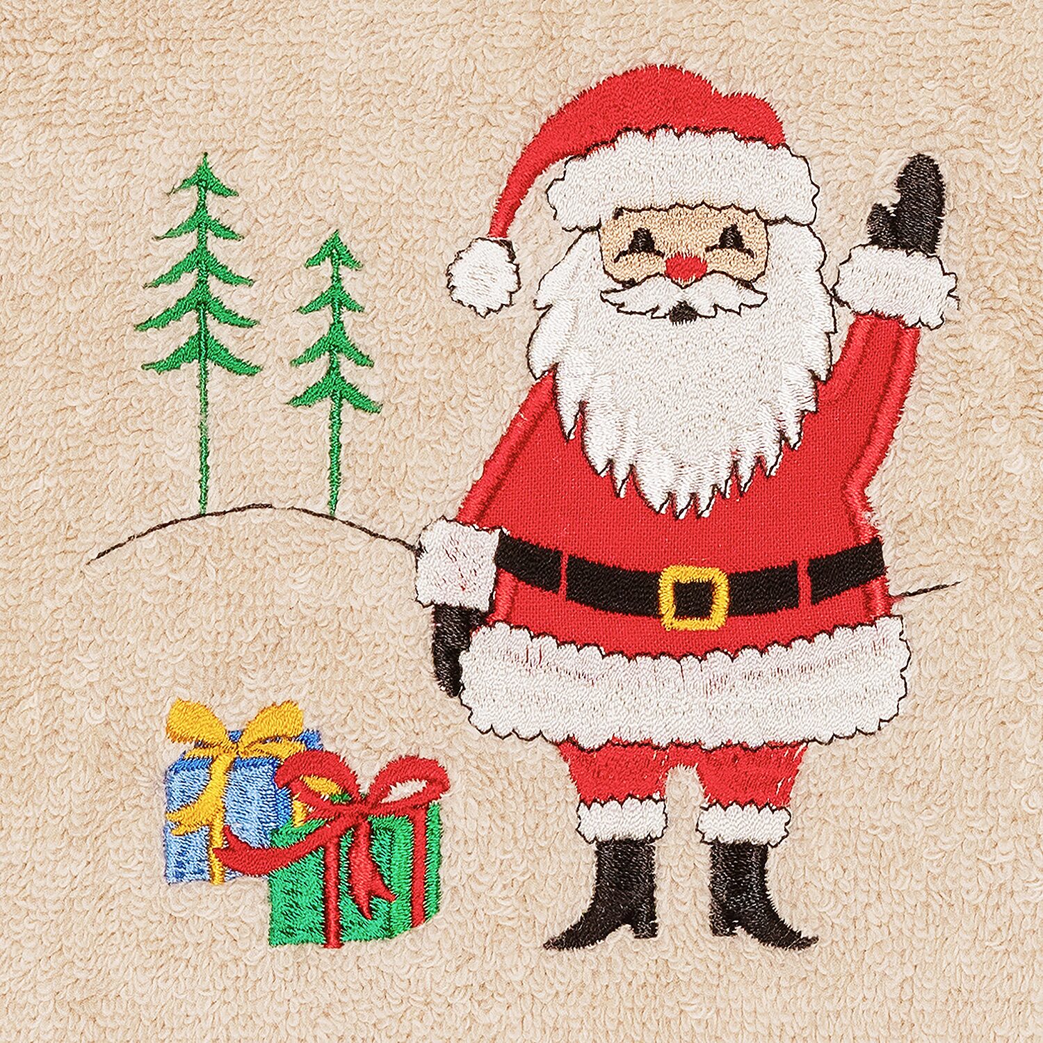 Linum Home Textiles Xmas Santa Waving 2-pc. Hand Towel