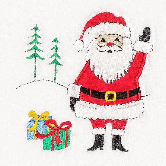 Linum Home Textiles Xmas Santa Waving 2-pc. Hand Towel