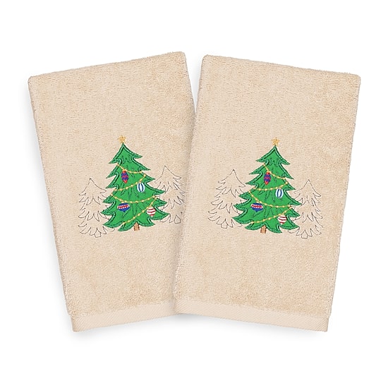 Linum Home Textiles Xmas Three Trees 2-pc. Hand Towel