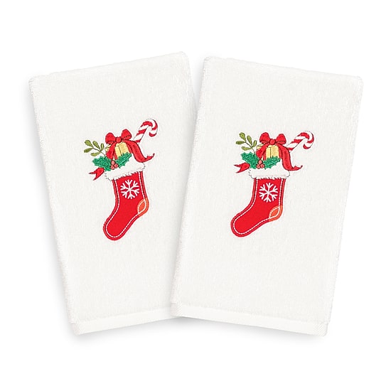Linum Home Textiles Christmas Stocking 2-pc. Hand Towel