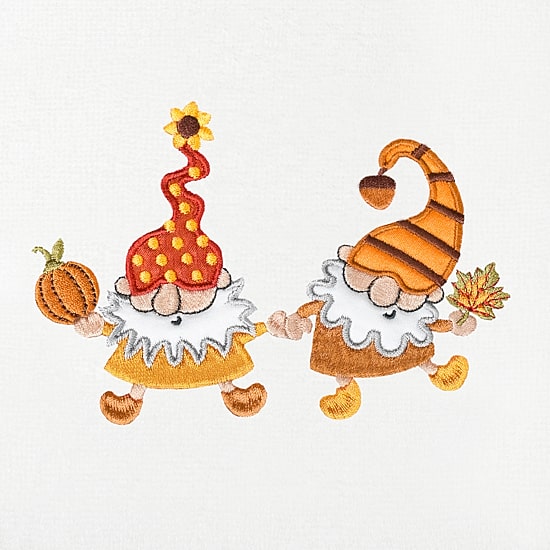 Linum Home Textiles Autumn Gnomes Embroidered 2-pc. Hand Towel