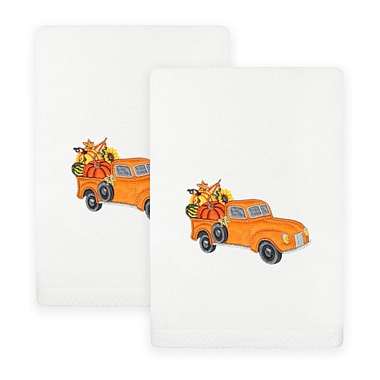 Linum Home Textiles Autumn Truck Embroidered 2-pc. Hand Towel