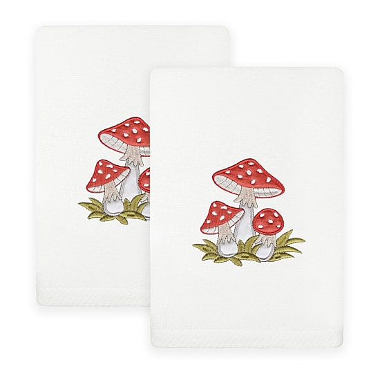 Linum Home Textiles Spring Mushroom Embroidered 2-pc. Hand Towel