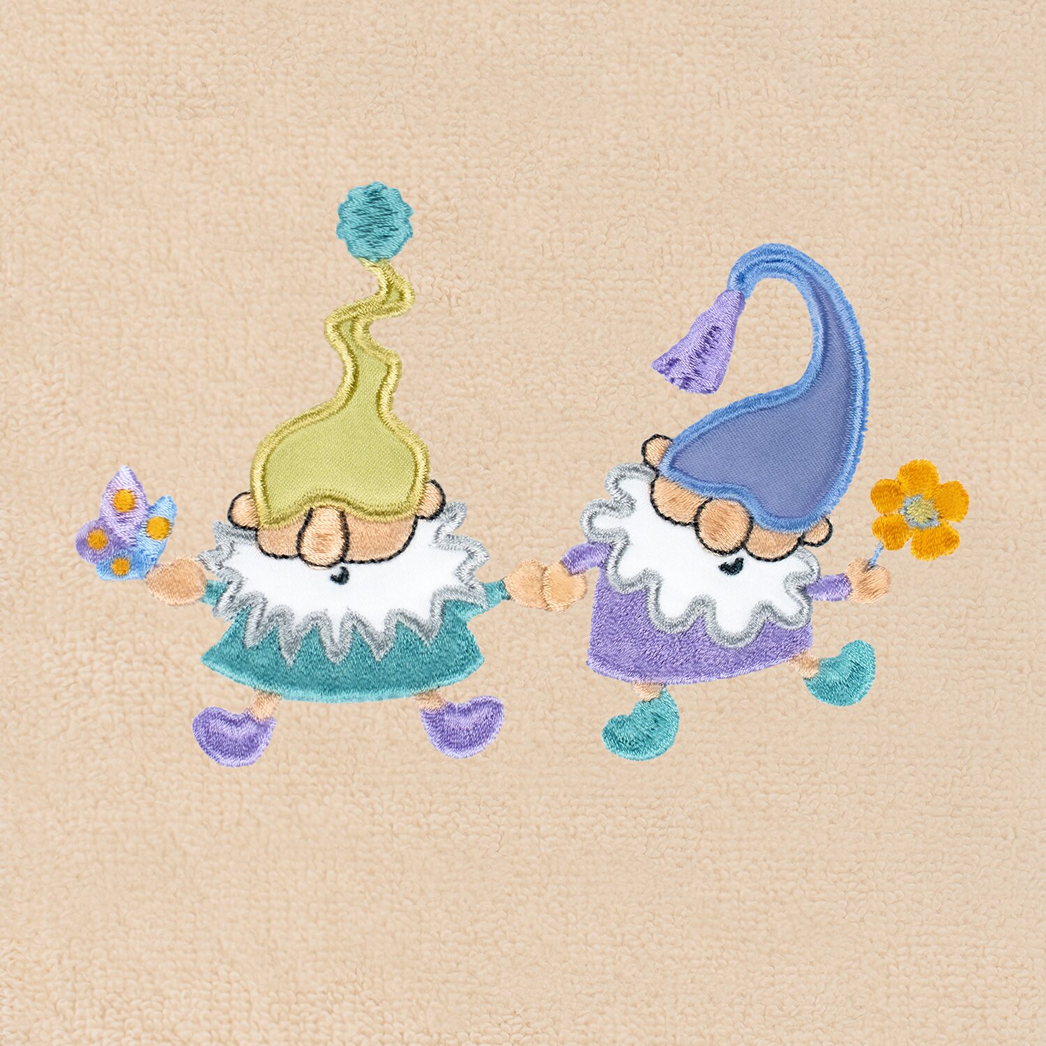 Linum Home Textiles Spring Gnomes Embroidered 2-pc. Hand Towel