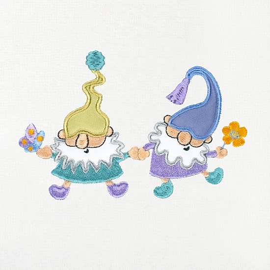 Linum Home Textiles Spring Gnomes Embroidered 2-pc. Hand Towel