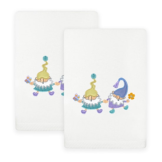 Linum Home Textiles Spring Gnomes Embroidered 2-pc. Hand Towel