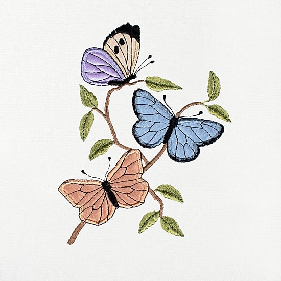 Linum Home Textiles Spring Butterfly Embroidered 2-pc. Hand Towel