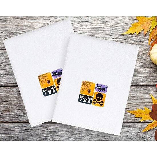 Linum Home Textiles Halloween Spooky Embroidered 2-pc. Hand Towel