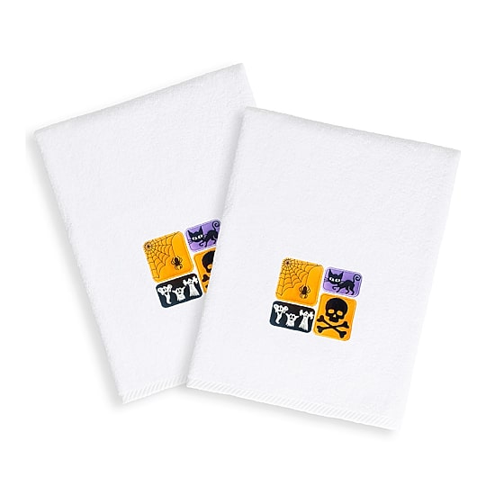 Linum Home Textiles Halloween Spooky Embroidered 2-pc. Hand Towel