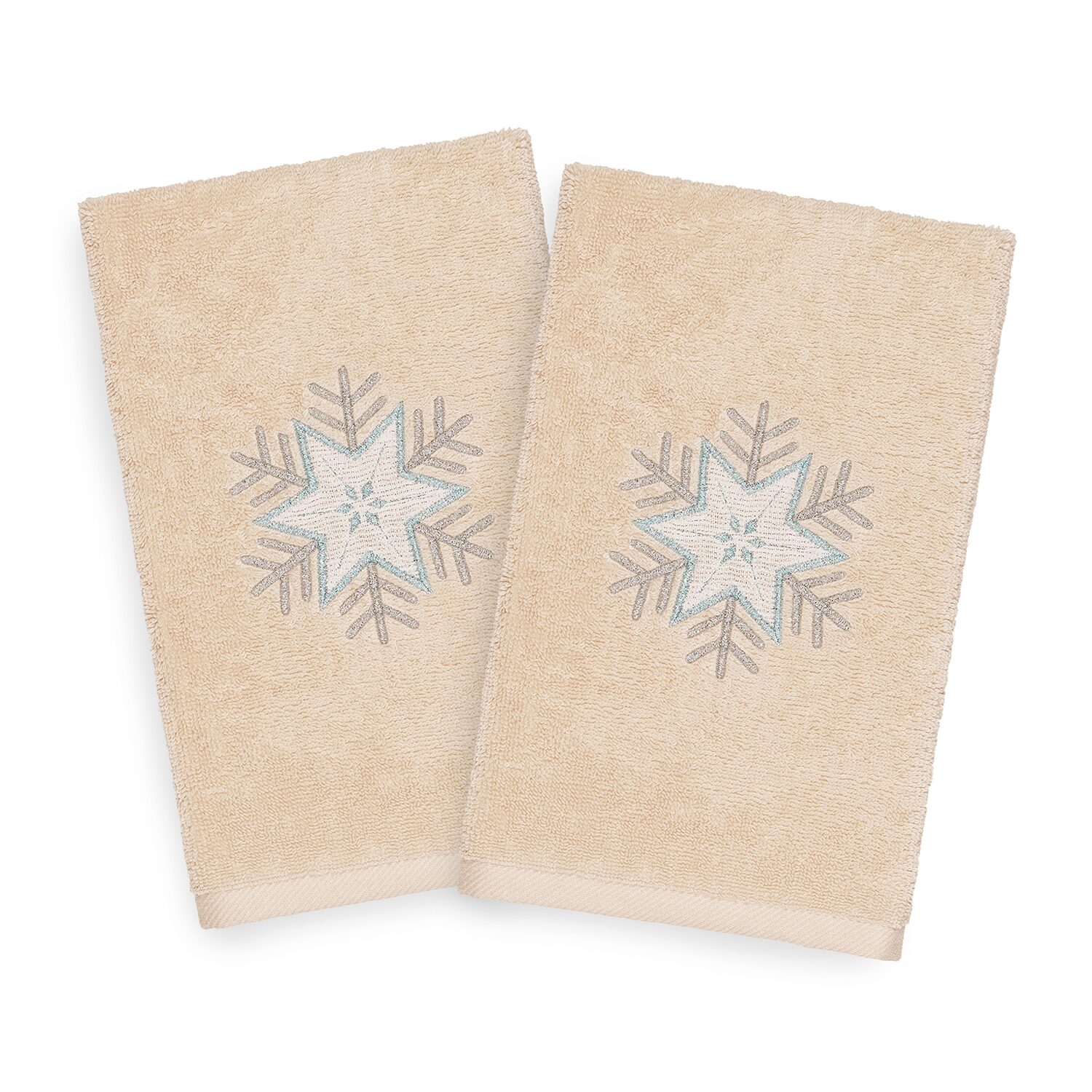 Linum Home Textiles Christmas Crystal Embroidered 2-pc. Hand Towel