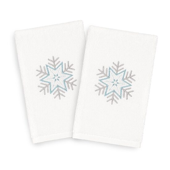 Linum Home Textiles Christmas Crystal Embroidered 2-pc. Hand Towel