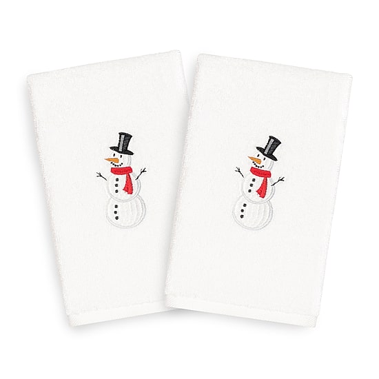 Linum Home Textiles Snowman Embroidered 2-pc. Hand Towel