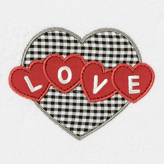 Linum Home Textiles Love Hearts Embroidered 2-pc. Hand Towel
