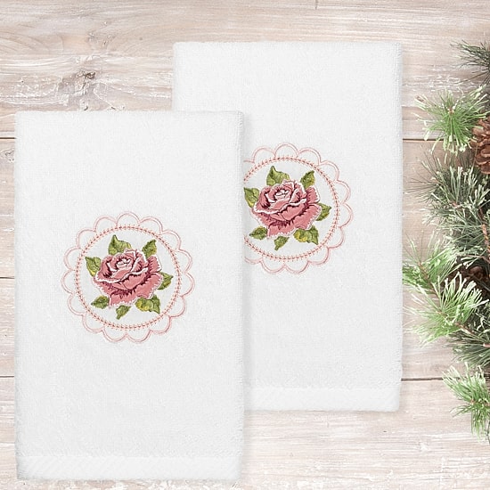 Linum Home Textiles Rosalee Embroidered 2-pc. Hand Towel